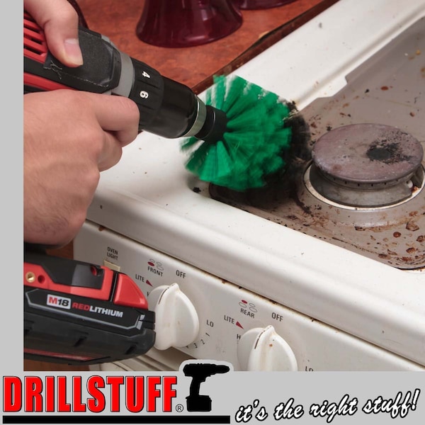 Cepillo de Taladro Drillstuff Power Scrubber - Cepillo de Limpieza de Cocina - Cepillo de Platos - G-O-QC-DS