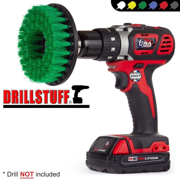 Cepillo para Taladro Drillstuff - Suministros de Limpieza - Accesorios de Cocina - Removedor de Moho - 5IN-S-G-H-DS