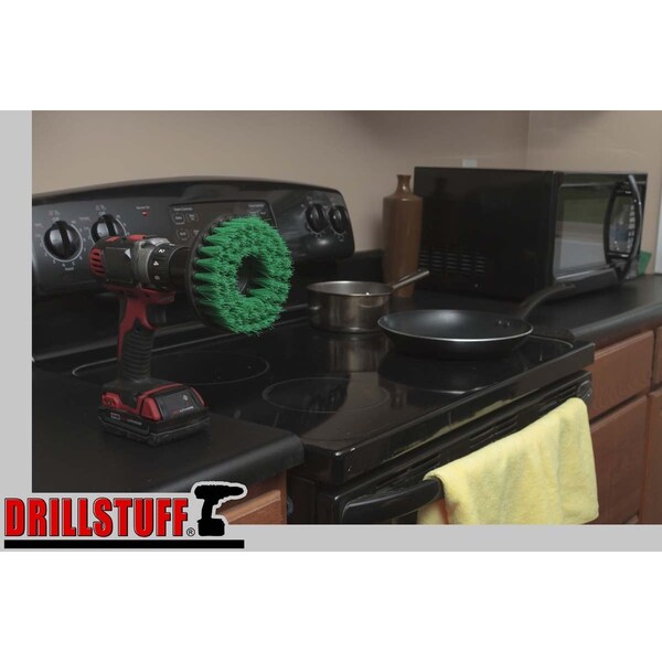 Cepillo para Taladro Drillstuff - Suministros de Limpieza - Accesorios de Cocina - Removedor de Moho - 5IN-S-G-H-DS