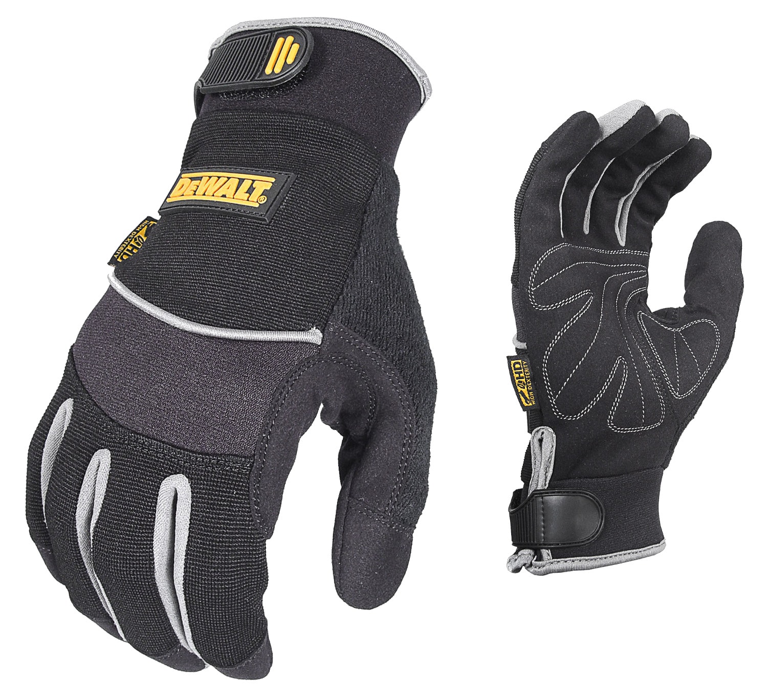 Guantes de reparación mecánica grandes de cuero sintético negro DEWALT DPG200L.