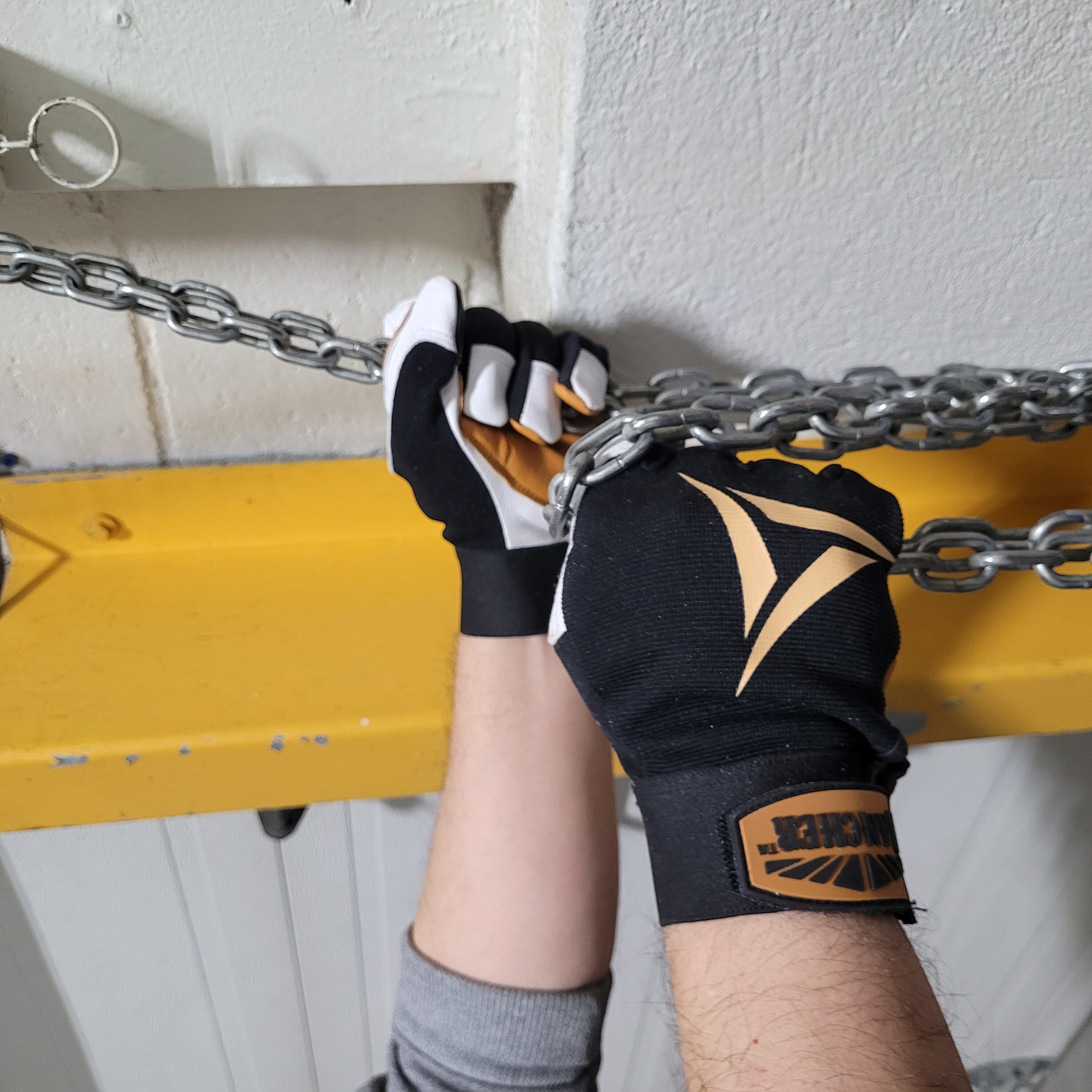 Guantes de carnaza amarilla extra grande para trabajo pesado, paquete de 1 par