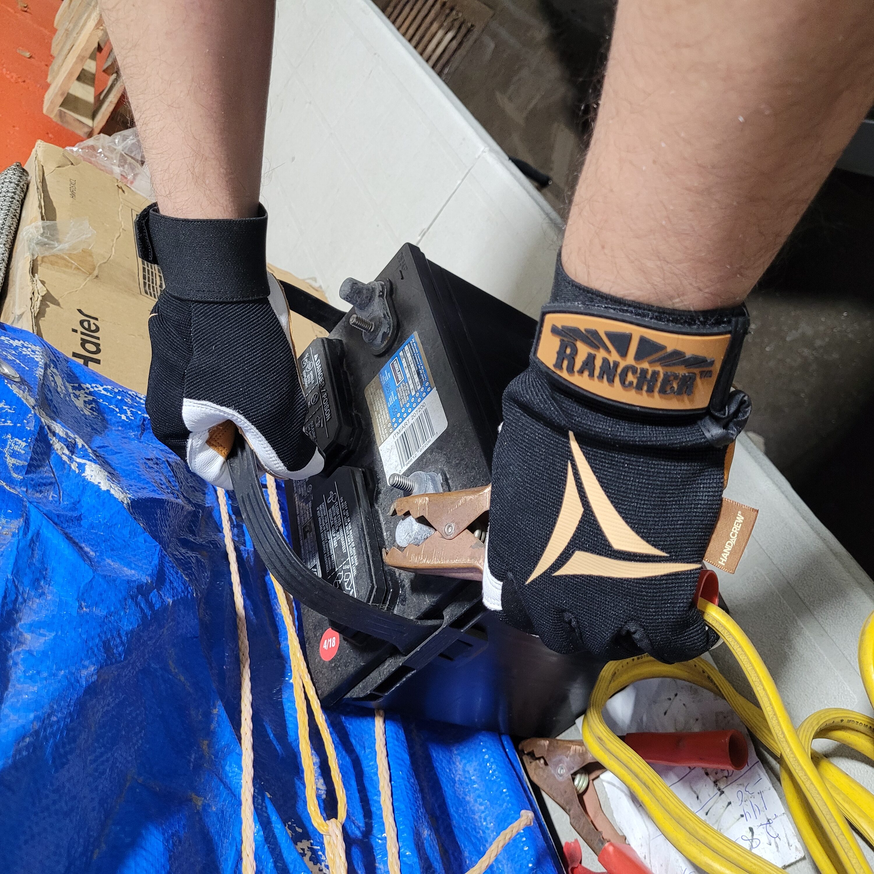 Guantes de carnaza amarilla extra grande para trabajo pesado, paquete de 1 par