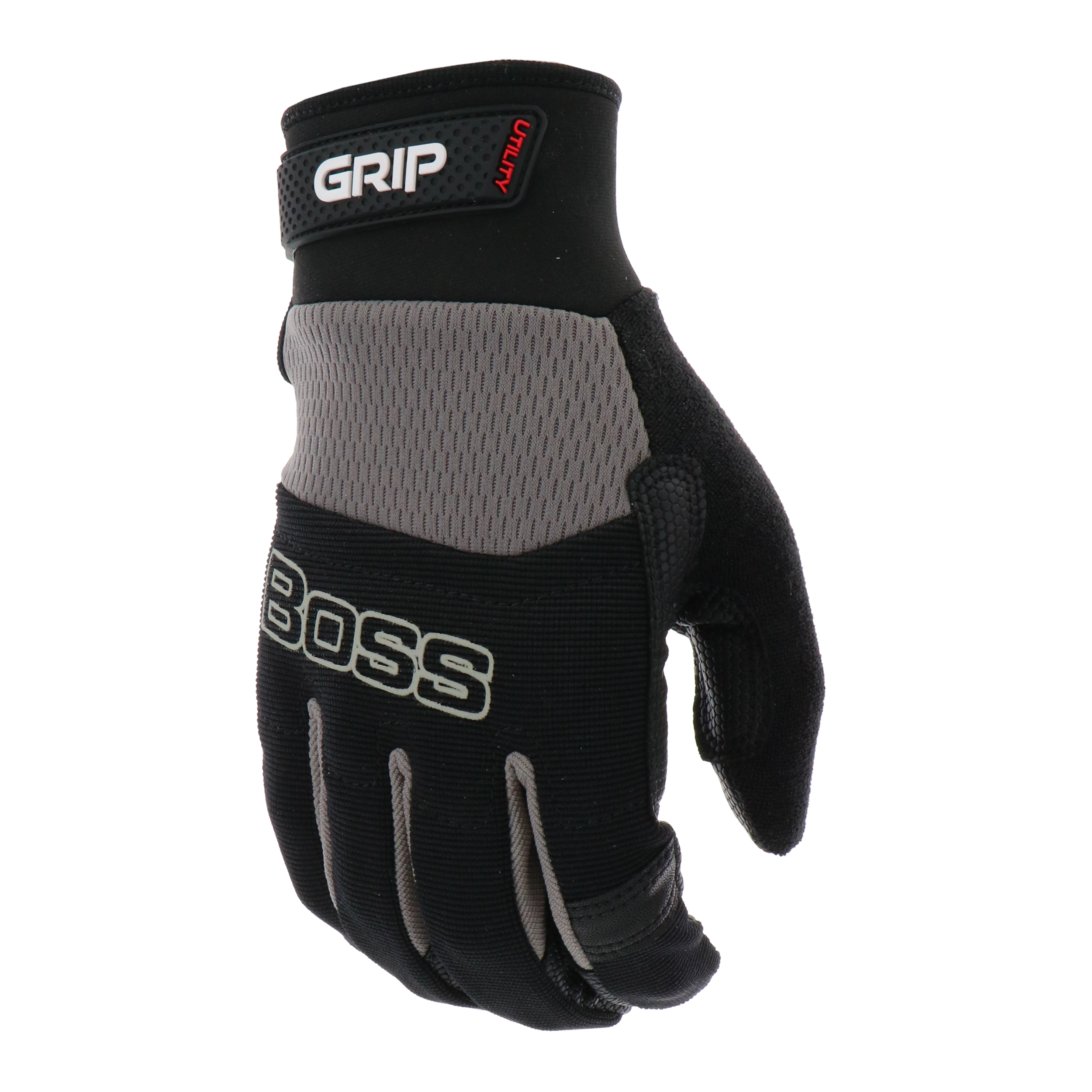 Guantes de construcción grandes de piel sintética negra para jefe - 1 par