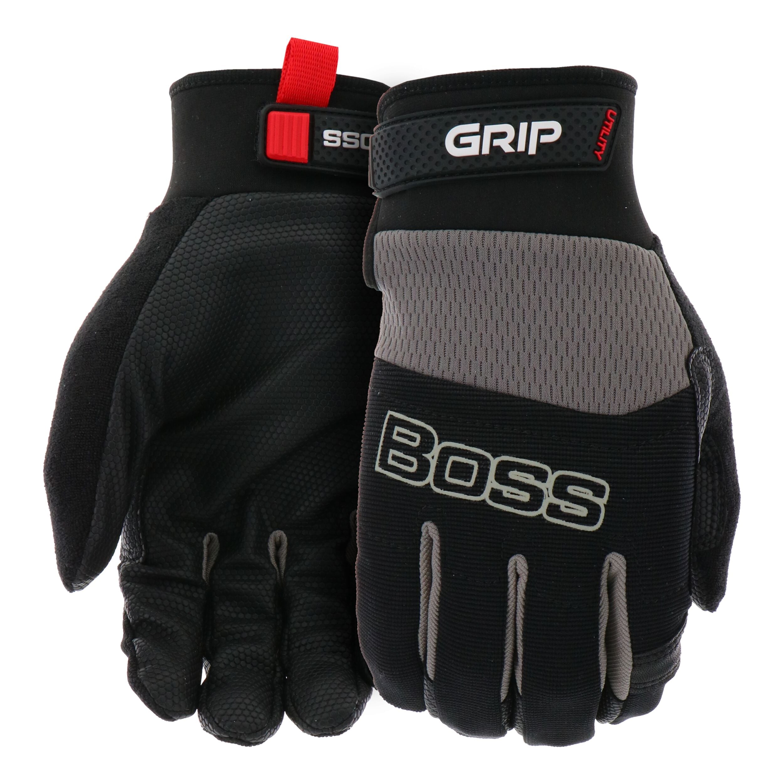 Guantes de construcción grandes de piel sintética negra para jefe - 1 par