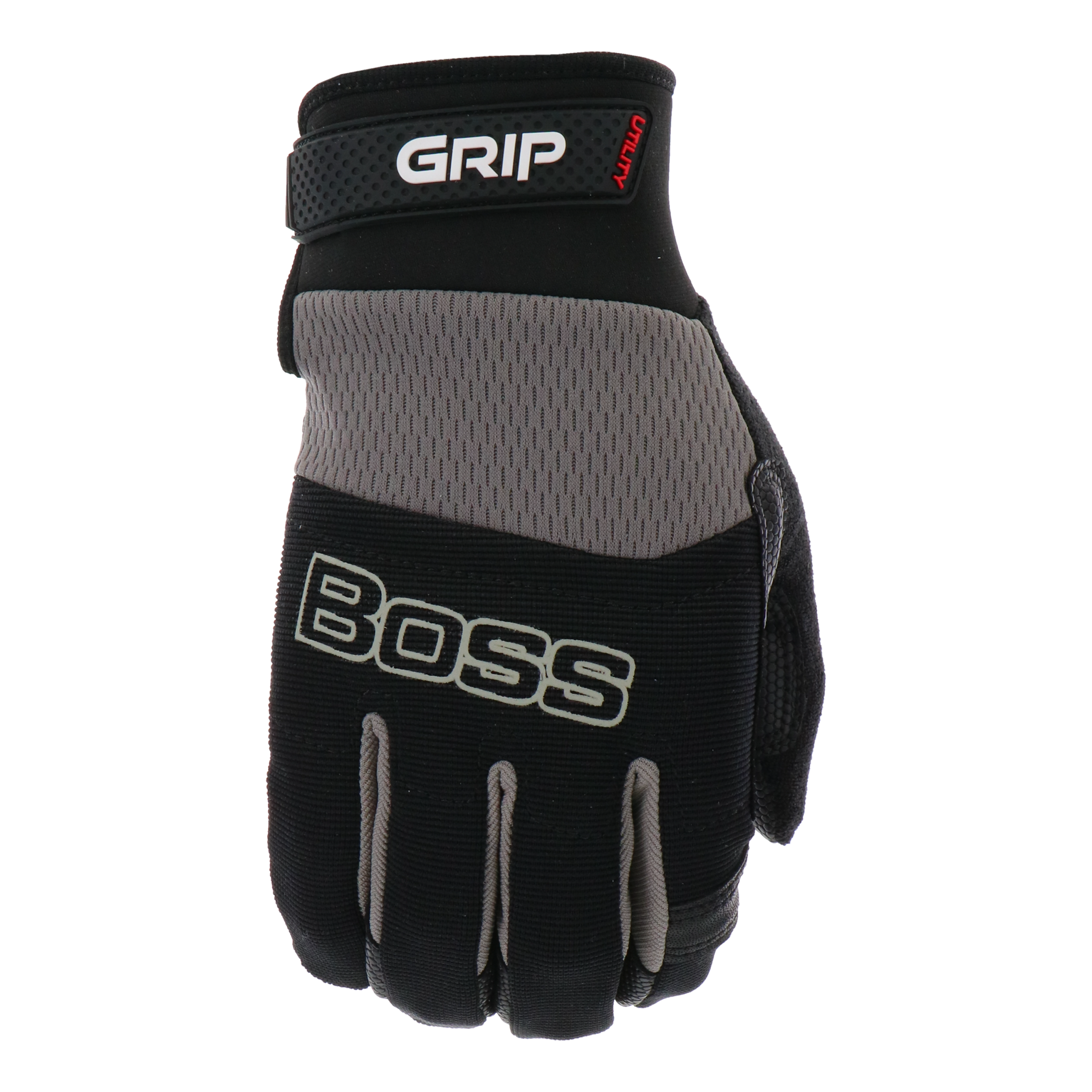 Guantes de construcción grandes de piel sintética negra para jefe - 1 par