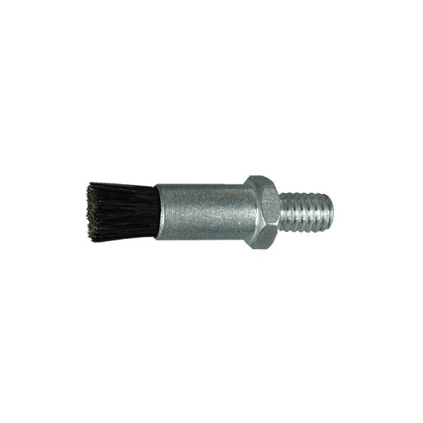 Cepillo de flujo a través con cuerpo de 1/4" D de Gordon Brush, con cerdas de pelo de cabra, orificio de .033" y rosca macho - 901717G
