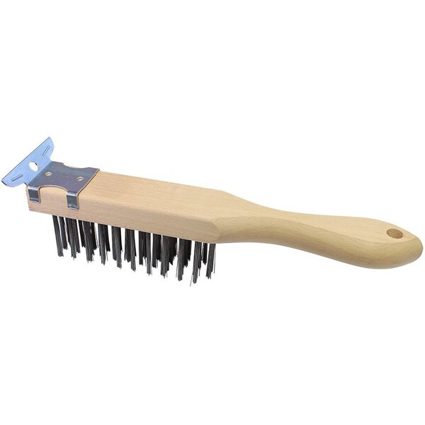 Cepillo Rascador Brush Man, Bloque de madera de 11" x 1-1/2" con rascador, Relleno de acero, Paquete de 12 - WS592SC