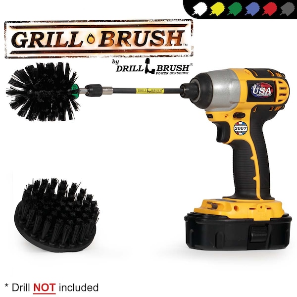 Cepillo de Taladro Power Scrubber de Useful Products 5 pulgadas de ancho 7 pulgadas de largo, color negro - K-S-4M-5X-QC-DB