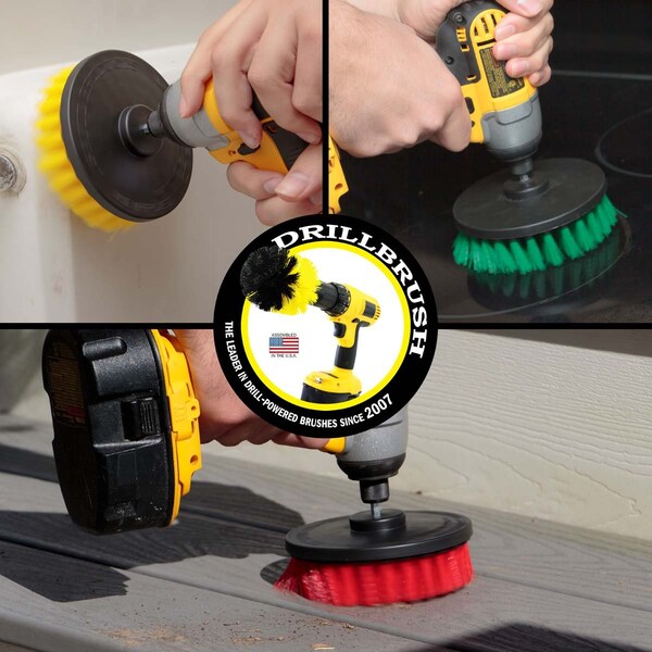 Cepillo taladro Power Scrubber de Useful Products 7 pulgadas de ancho y 5 pulgadas de largo, variedad - 5IN-S-GRY-QC-DB