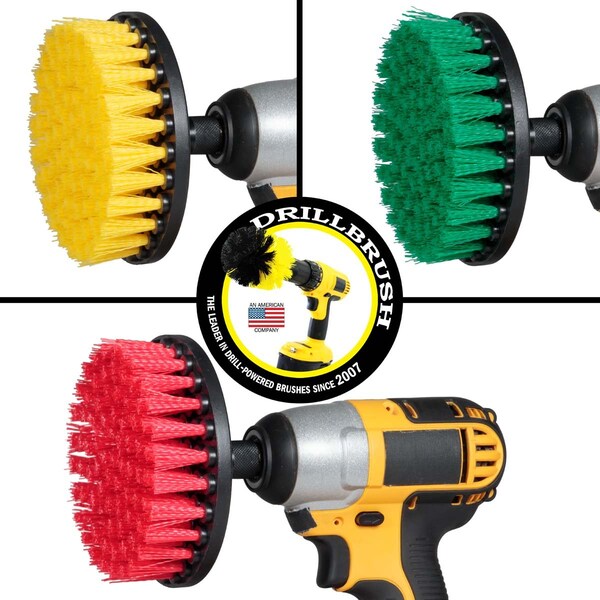 Cepillo taladro Power Scrubber de Useful Products 7 pulgadas de ancho y 5 pulgadas de largo, variedad - 5IN-S-GRY-QC-DB
