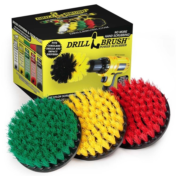 Cepillo taladro Power Scrubber de Useful Products 7 pulgadas de ancho y 5 pulgadas de largo, variedad - 5IN-S-GRY-QC-DB