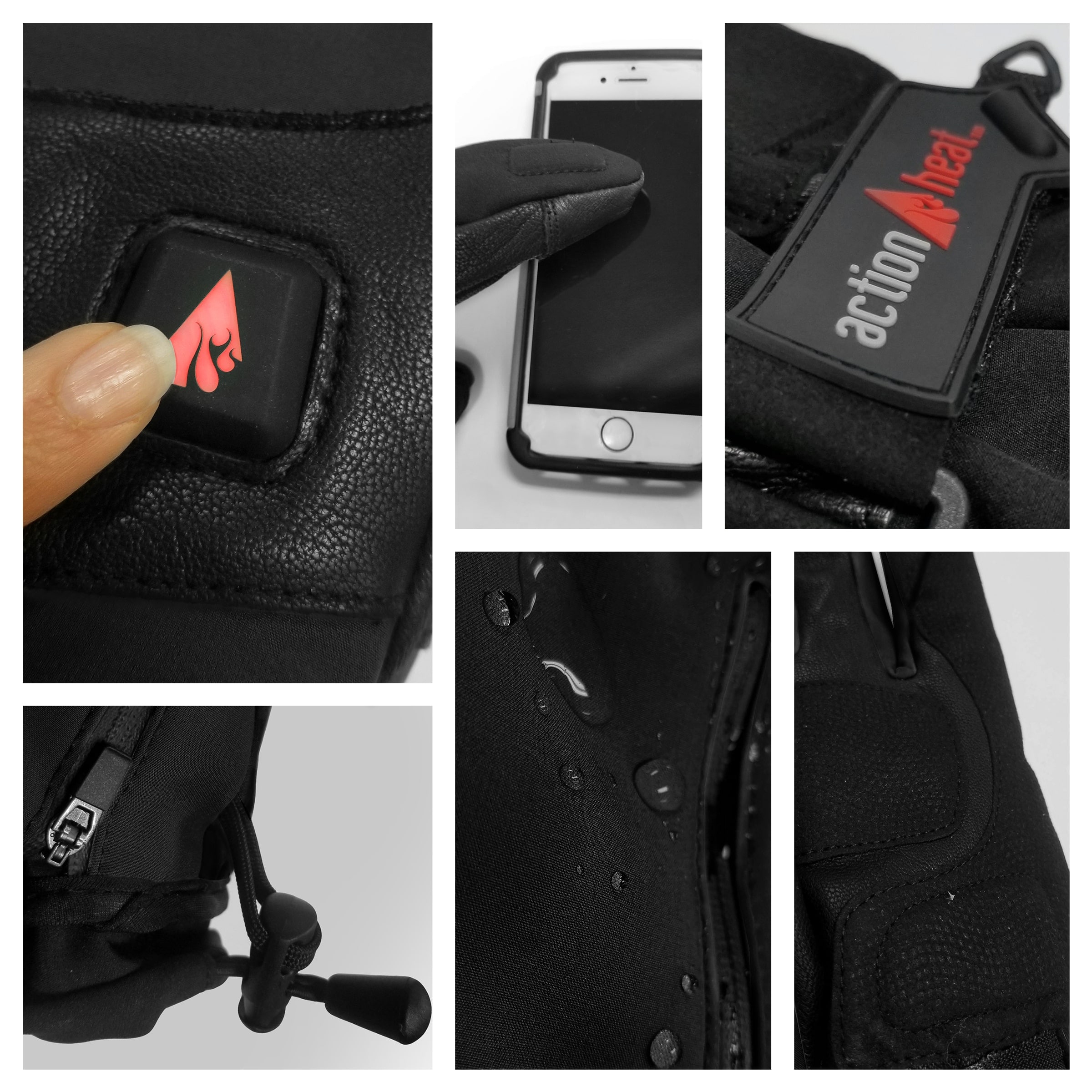 Guantes térmicos de poliéster negro para clima frío en tamaño extra pequeño