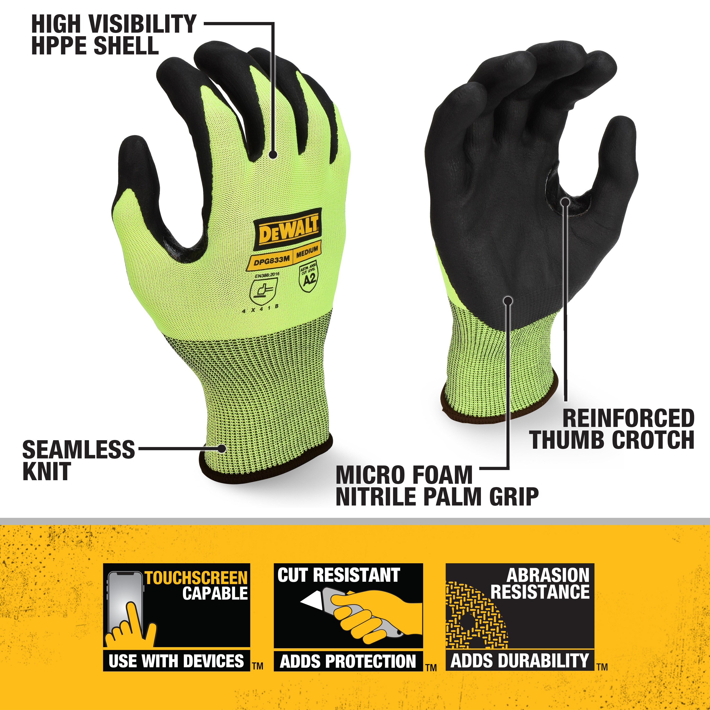 Guantes Radians grandes de Nitrilo con recubrimiento de HPPE - Par de 1