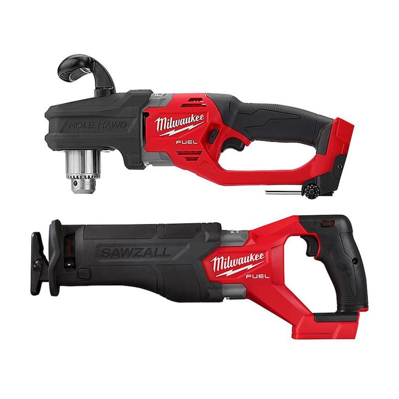 Milwaukee M18 FUEL GEN II Taladro de Ángulo Recto Inalámbrico sin Escobillas de Iones de Litio de 18V con Hawg de 1/2 pulg. w/ Sierra Recíproca M18 FUEL - 2807-20-2821-20