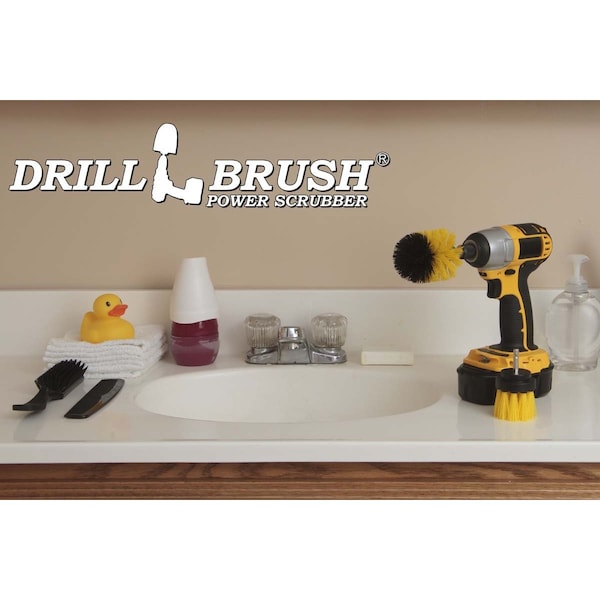 Cepillo Taladro Power Scrubber de Useful Products 5 in W 5 in L, Amarillo - Y-L-2M-QC-DB