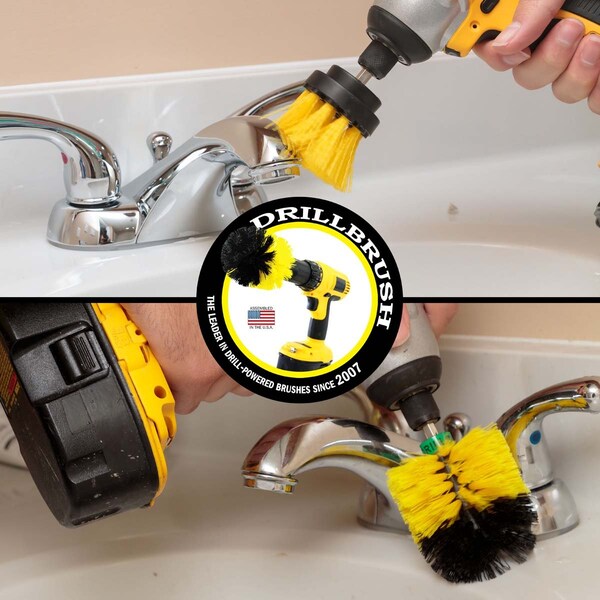 Cepillo Taladro Power Scrubber de Useful Products 5 in W 5 in L, Amarillo - Y-L-2M-QC-DB