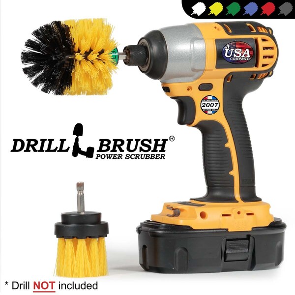 Cepillo Taladro Power Scrubber de Useful Products 5 in W 5 in L, Amarillo - Y-L-2M-QC-DB