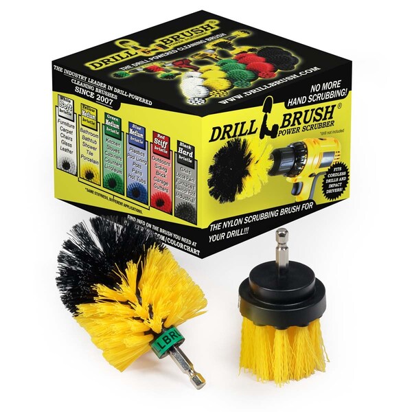 Cepillo Taladro Power Scrubber de Useful Products 5 in W 5 in L, Amarillo - Y-L-2M-QC-DB