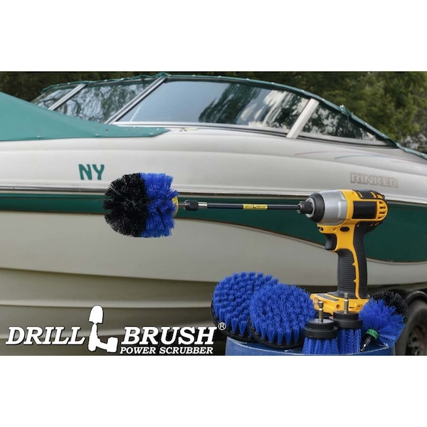 Cepillo Taladro Power Scrubber de Useful Products 7 in W 5 in L, Azul - B-542OMS-2L-7X-QC-DB