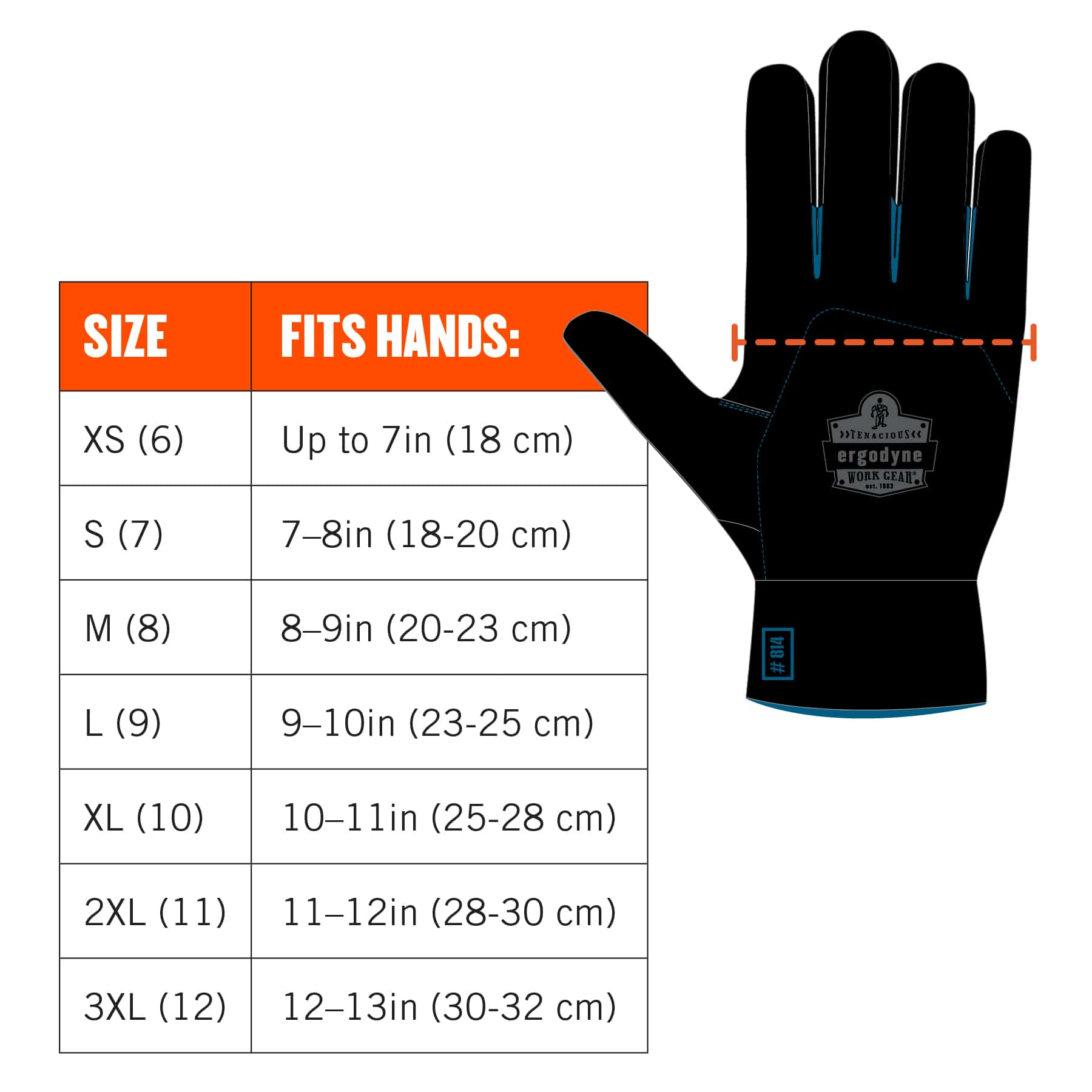 Guantes Ergodyne pequeños de látex naranja recubiertos de polietileno de alta densidad (HPPE) – 144 pares 17992.