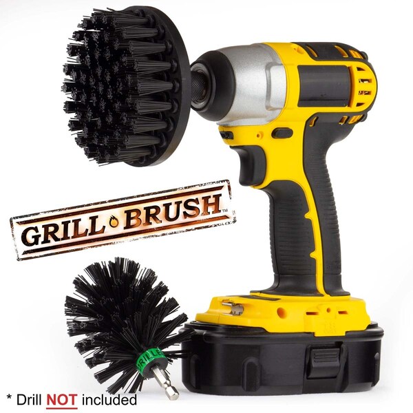 Cepillo para taladro Power Scrubber de Useful Products 5 pulgadas de ancho y 5 pulgadas de largo, color negro - K-S-4M-QC-DB