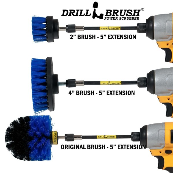 Cepillo taladro Power Scrubber de Useful Products 5 pulgadas de ancho 5 pulgadas de largo, Azul - B-S-42O-5X-QC-DB