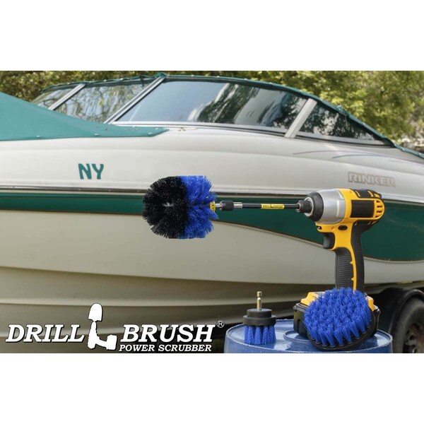 Cepillo taladro Power Scrubber de Useful Products 5 pulgadas de ancho 5 pulgadas de largo, Azul - B-S-42O-5X-QC-DB