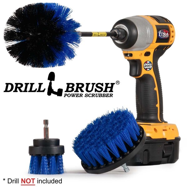 Cepillo taladro Power Scrubber de Useful Products 5 pulgadas de ancho 5 pulgadas de largo, Azul - B-S-42O-5X-QC-DB