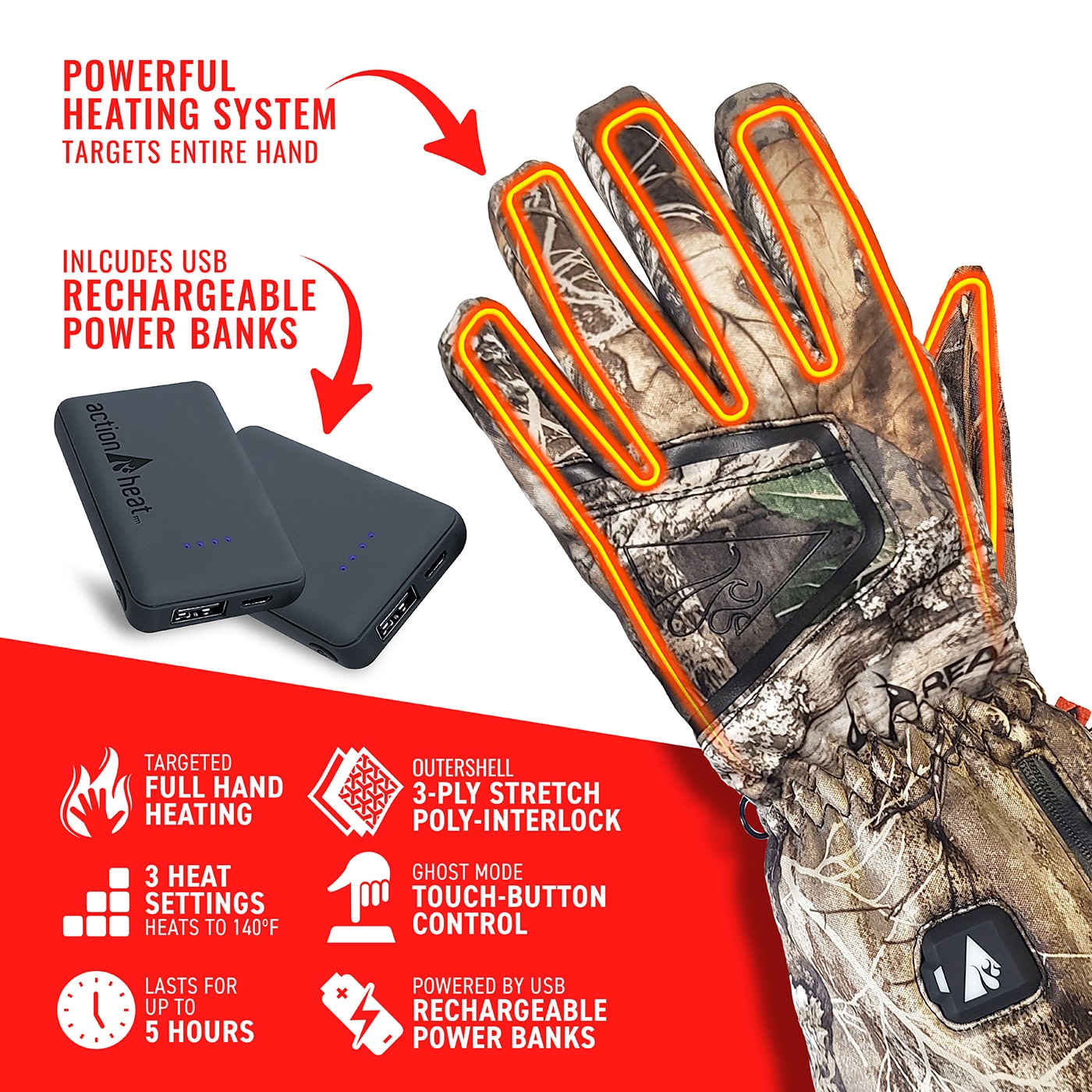 Guantes de clima frío de poliéster XX-grande de ActionHeat