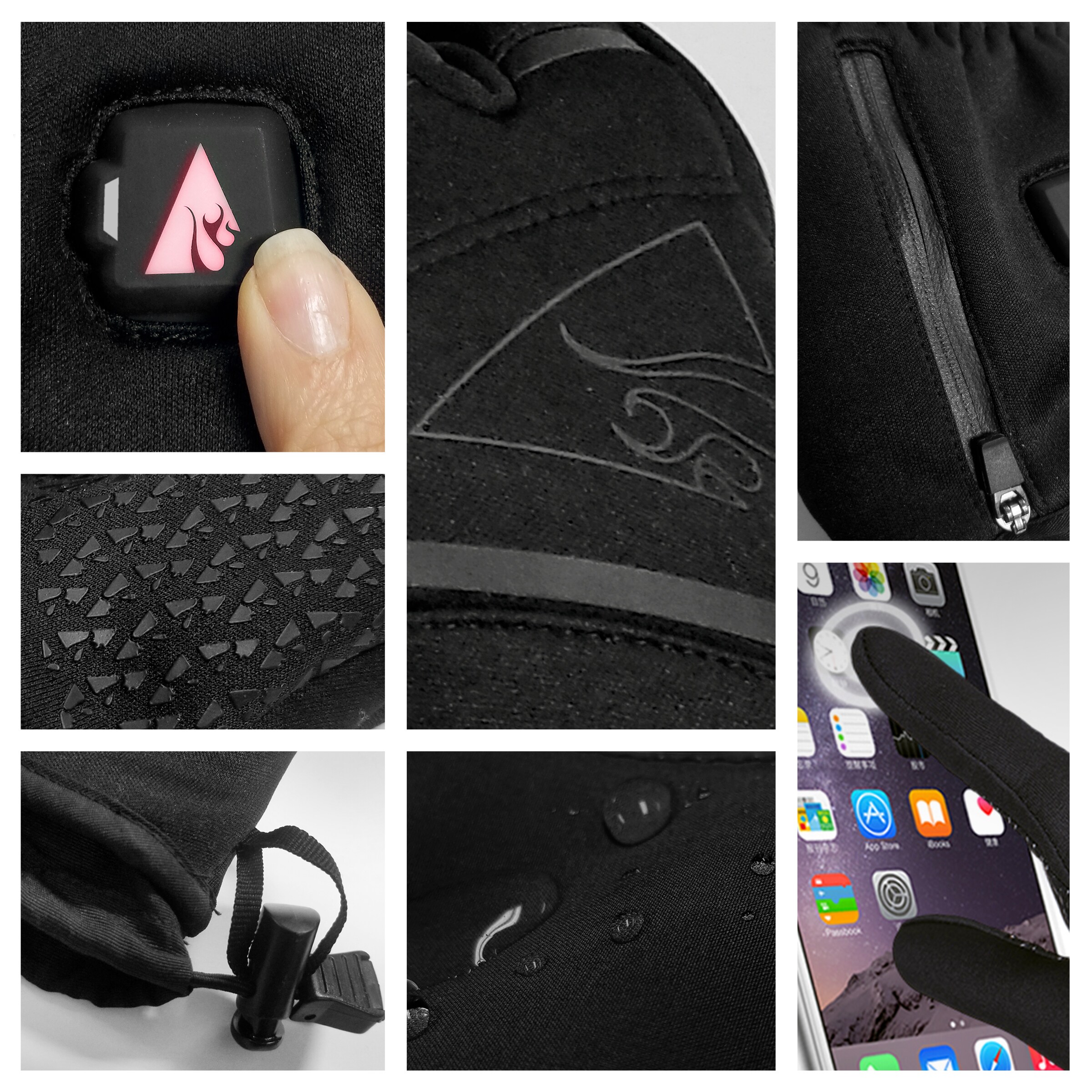 Guantes de clima frío de poliéster negro extra grande XX de ActionHeat