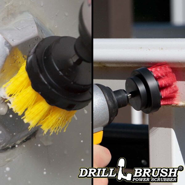 Accesorios para baño Drillbrush - Suministros de limpieza - Limpiador de juntas - Cepillo para taladro - 2IN-S-RY-QC-DB