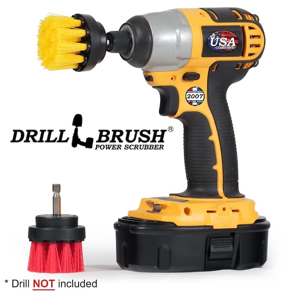 Accesorios para baño Drillbrush - Suministros de limpieza - Limpiador de juntas - Cepillo para taladro - 2IN-S-RY-QC-DB
