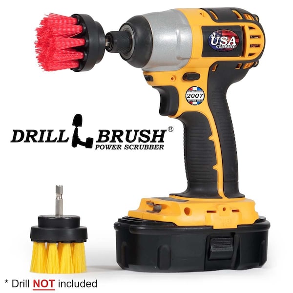 Accesorios para baño Drillbrush - Suministros de limpieza - Limpiador de juntas - Cepillo para taladro - 2IN-S-RY-QC-DB