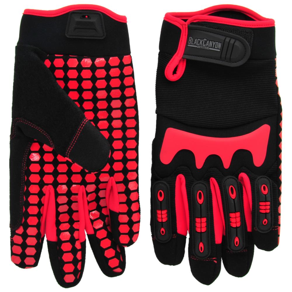 
Rancho Cañón Negro, Grandes Guantes de Cuero Rojo - Pares BHG602