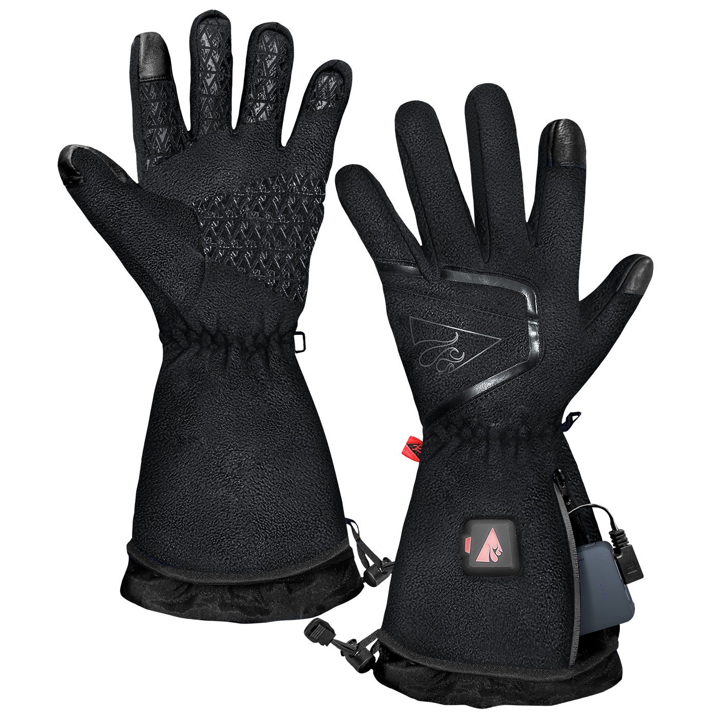 Guantes de clima frío de poliéster negro pequeños ActionHeat AH-FGL-5V-W-B-XS