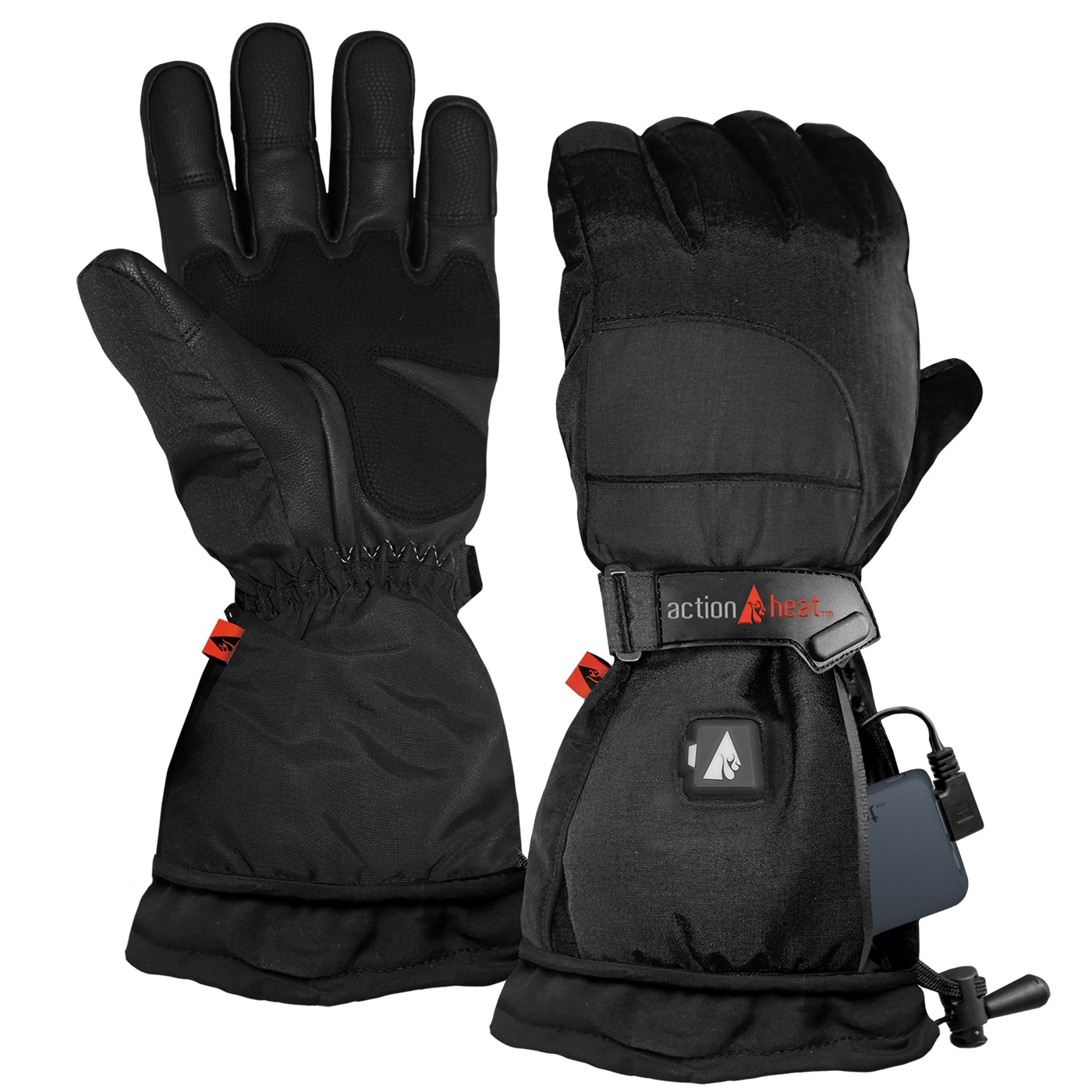 Guantes para clima frío de poliéster negro tamaño extra chico de ActionHeat AH-GV-5V-W-XS