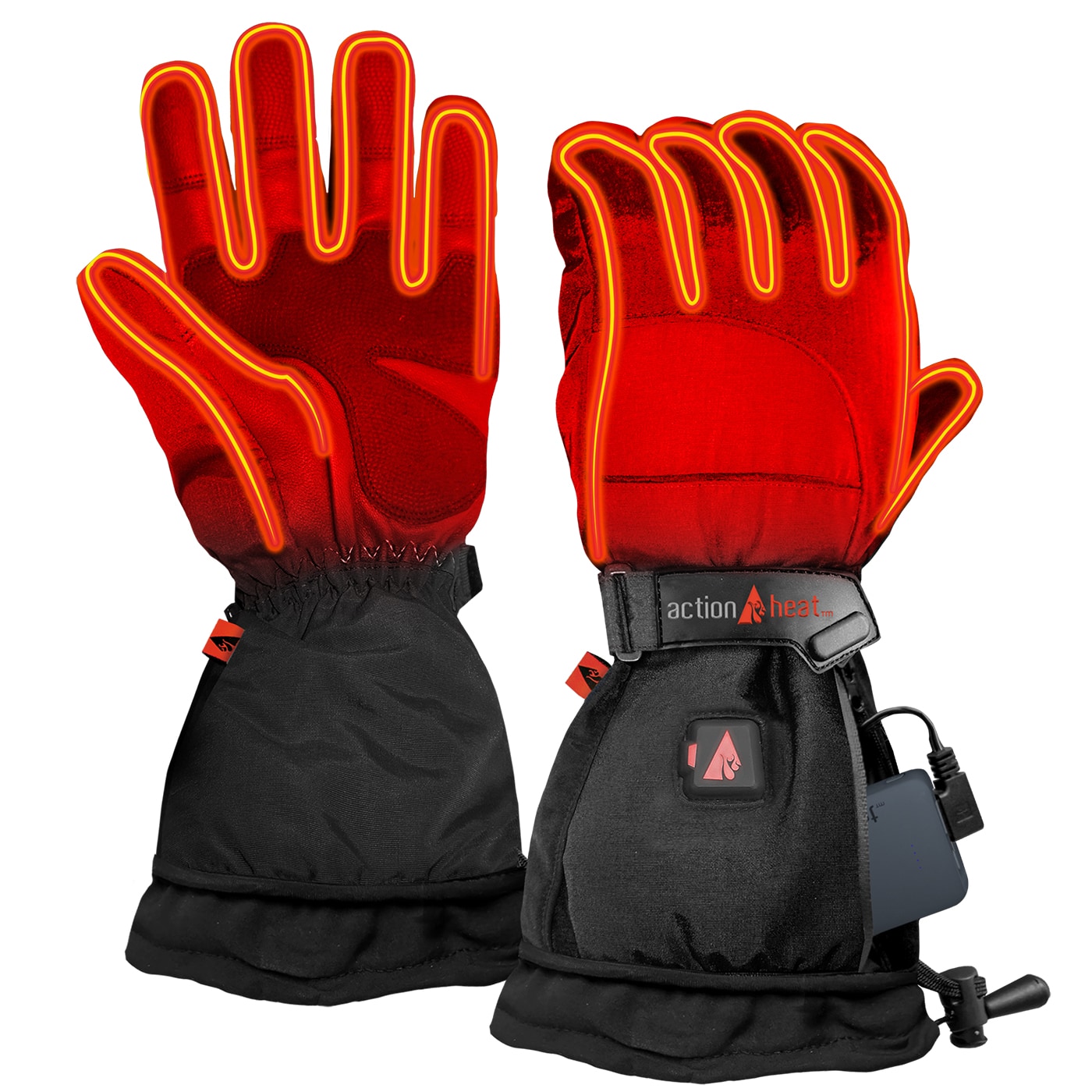 Guantes para clima frío de poliéster negro tamaño extra chico de ActionHeat AH-GV-5V-W-XS