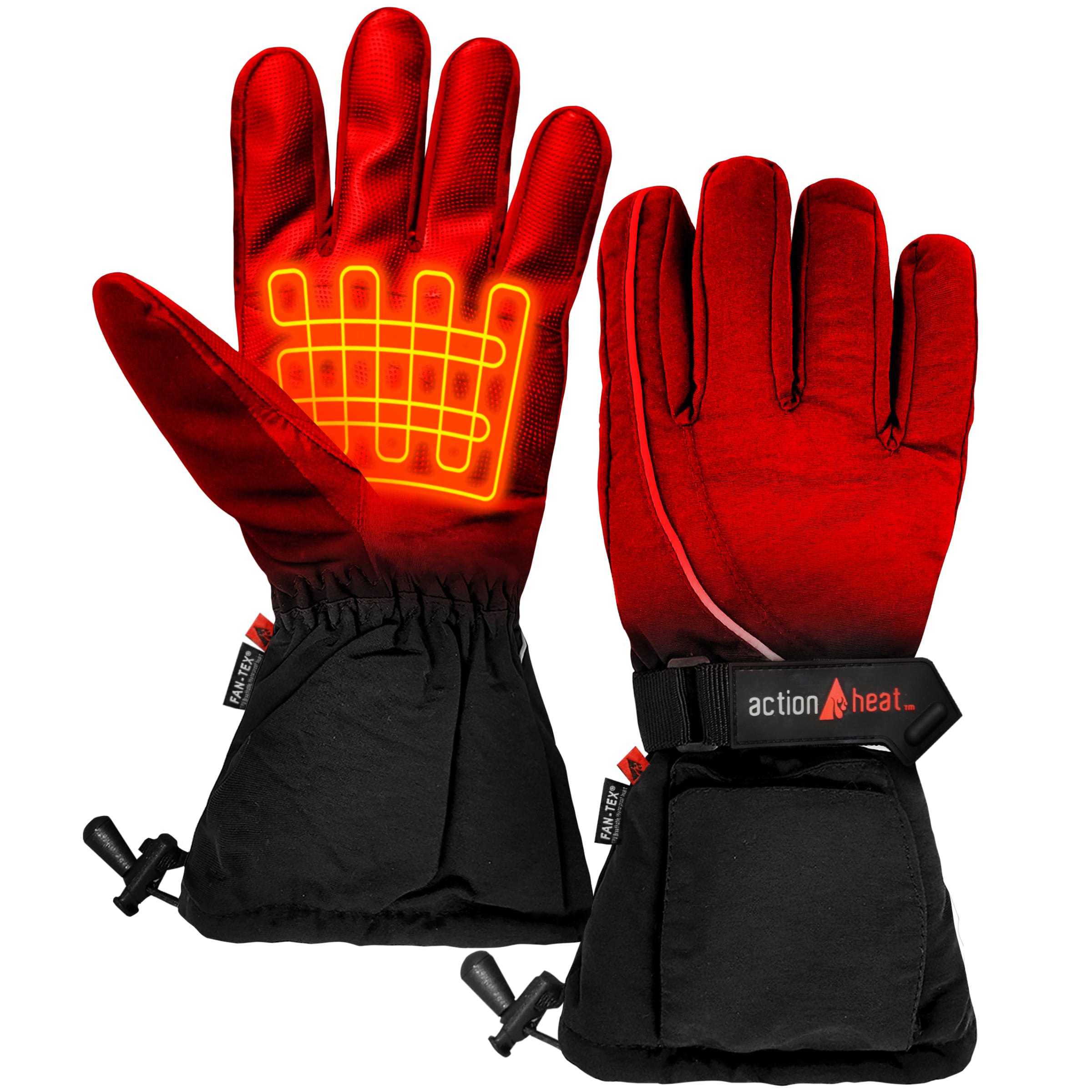 Guantes de clima frío de poliéster negro, talla única - ActionHeat