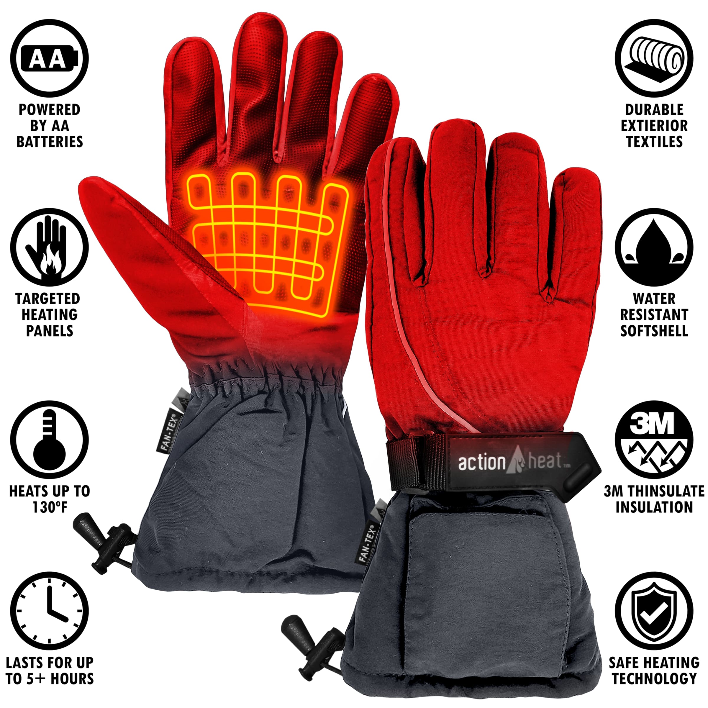 Guantes de clima frío de Poliéster gris, talla única, marca ActionHeat