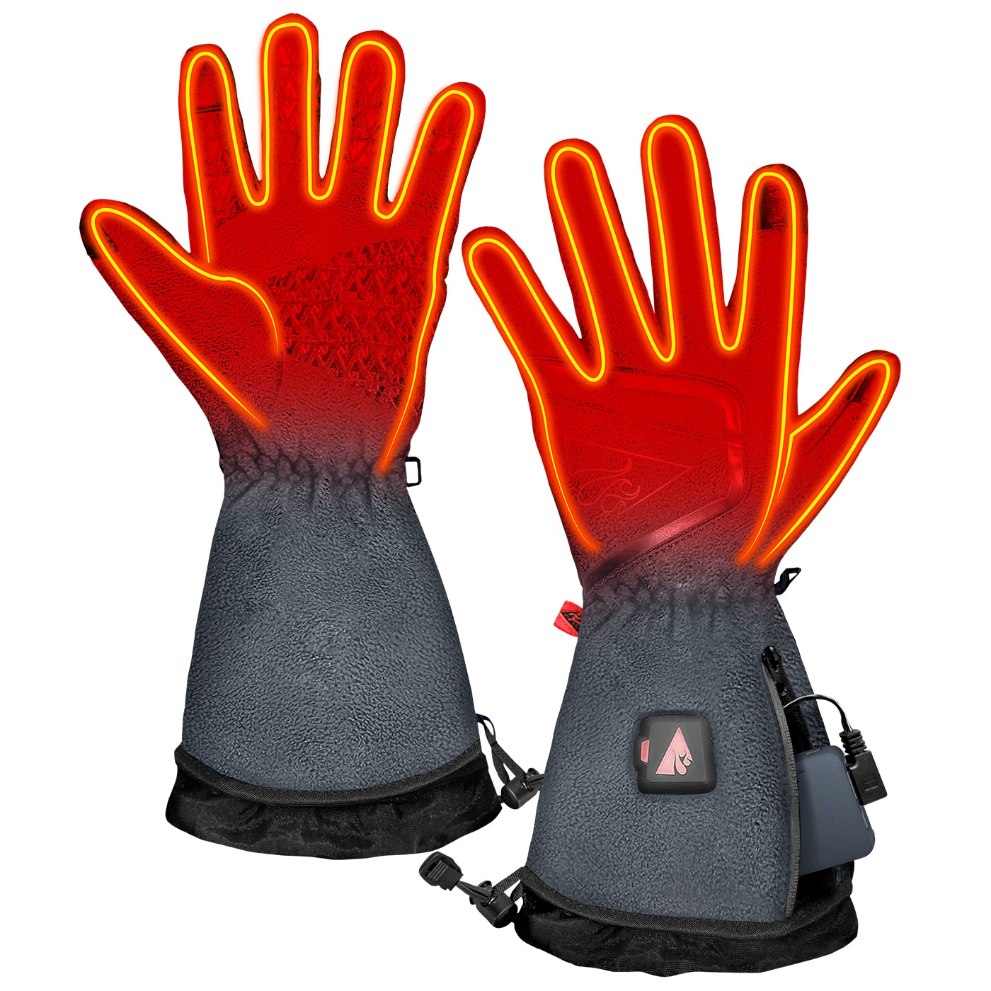 Guantes de clima frío de poliéster gris grande de ActionHeat