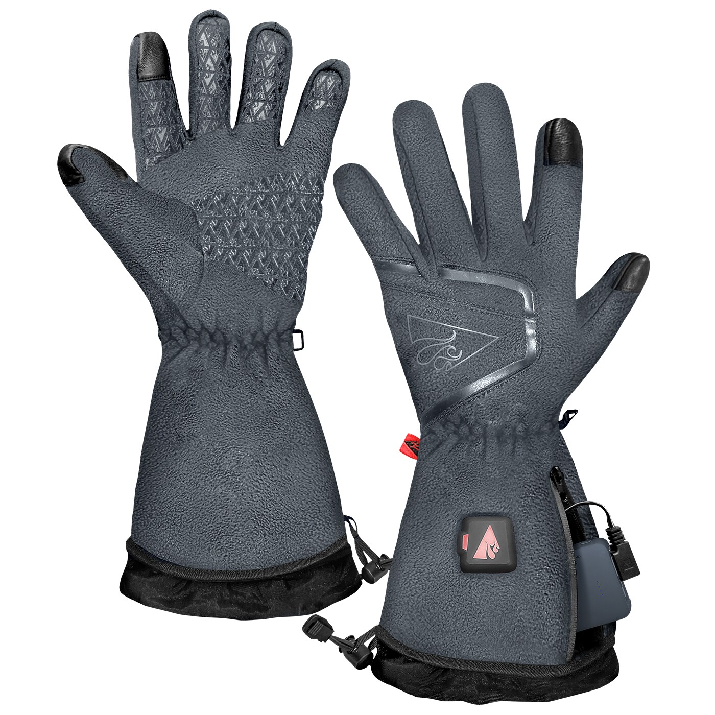Guantes de clima frío de poliéster gris grande de ActionHeat