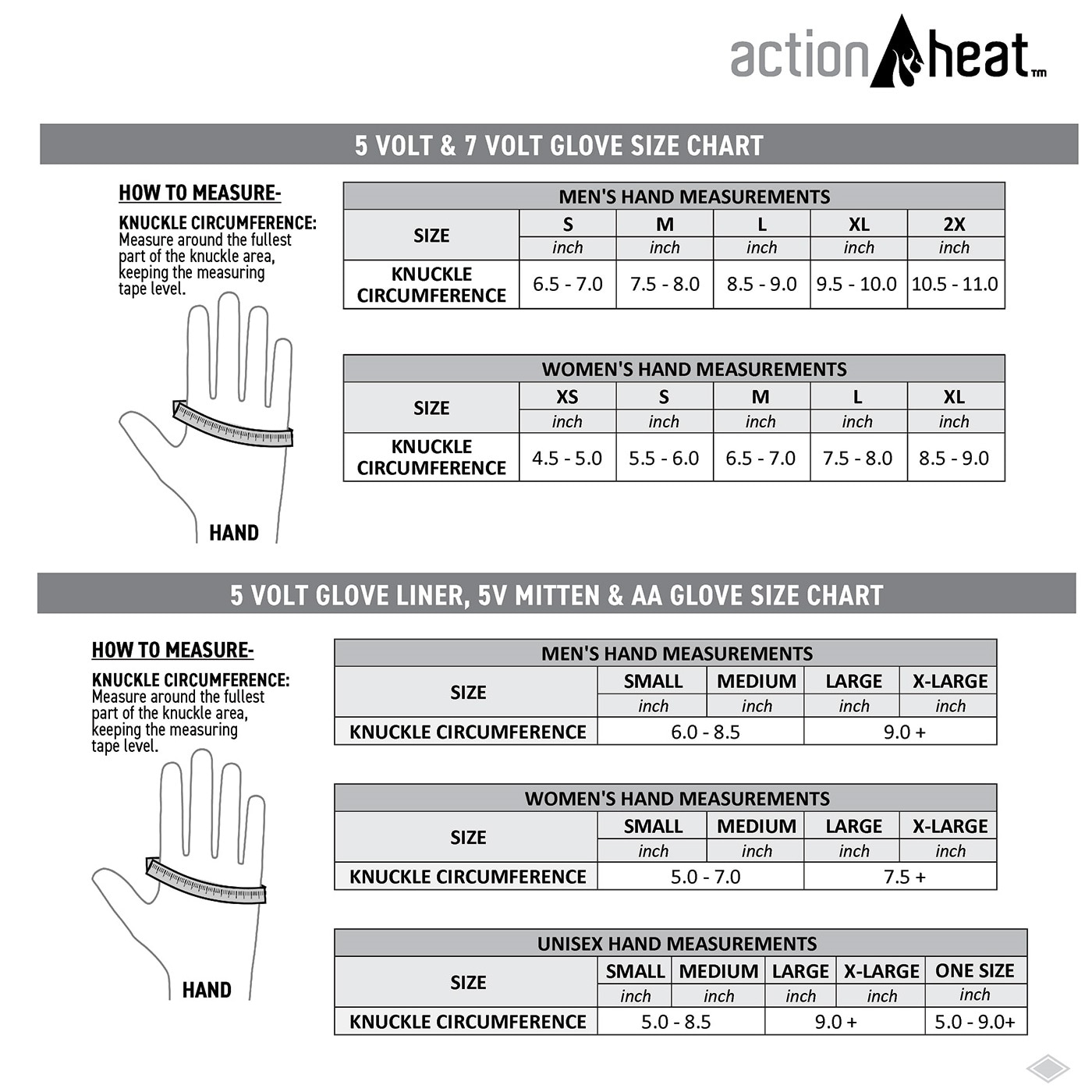 Guantes de clima frío de poliéster gris grande de ActionHeat