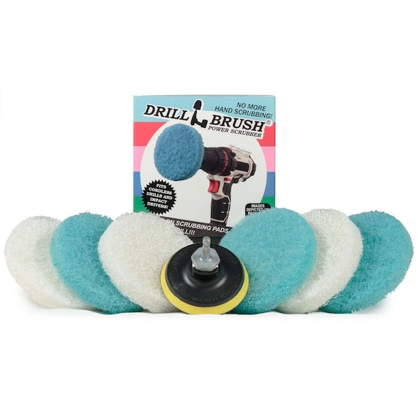 Cepillo de Taladro Drillbrush - Accesorios de Cocina - Almohadillas de Fregado - Limpiador de Ducha - Baño - P4-3WU-3V-QC-DB
