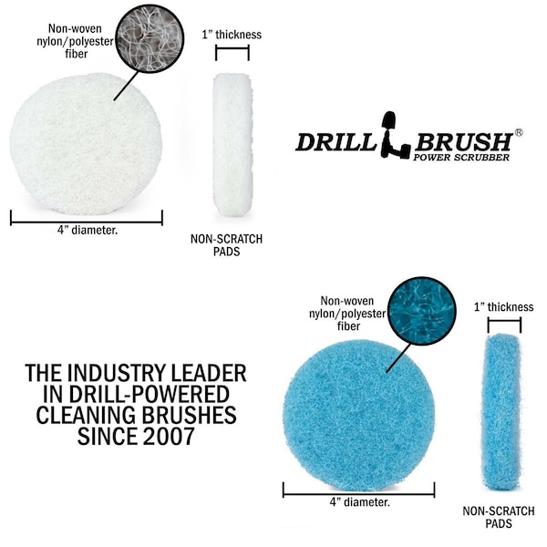 Cepillo de Taladro Drillbrush - Accesorios de Cocina - Almohadillas de Fregado - Limpiador de Ducha - Baño - P4-3WU-3V-QC-DB