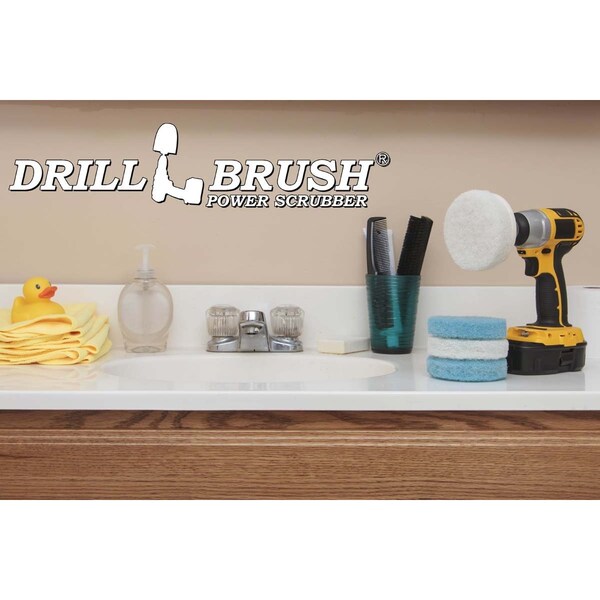 Cepillo de Taladro Drillbrush - Accesorios de Cocina - Almohadillas de Fregado - Limpiador de Ducha - Baño - P4-3WU-3V-QC-DB