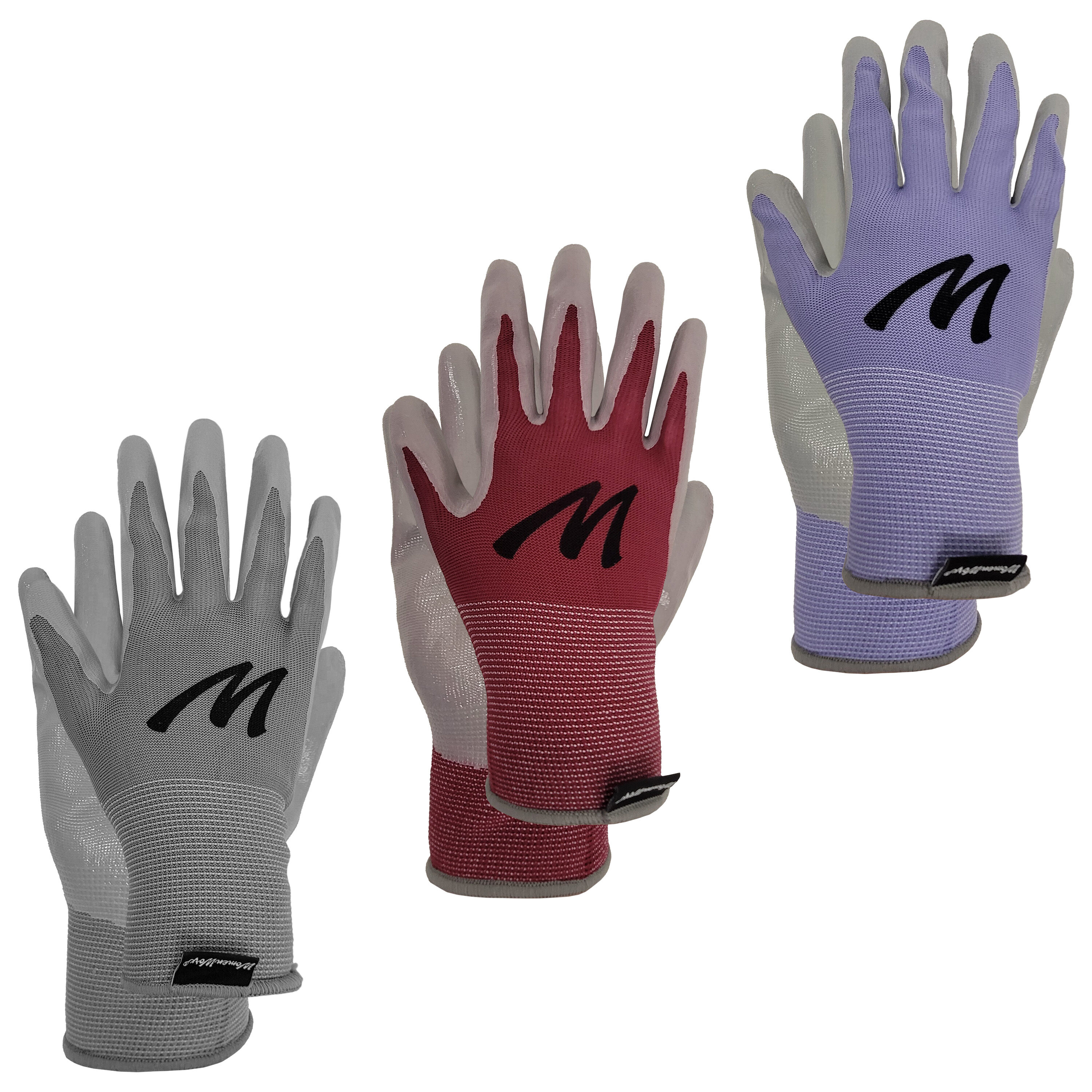 Guantes de Construcción de Nitrilo revestidos de Nitrilo para Mujer, Talla Única - Paquete de 8