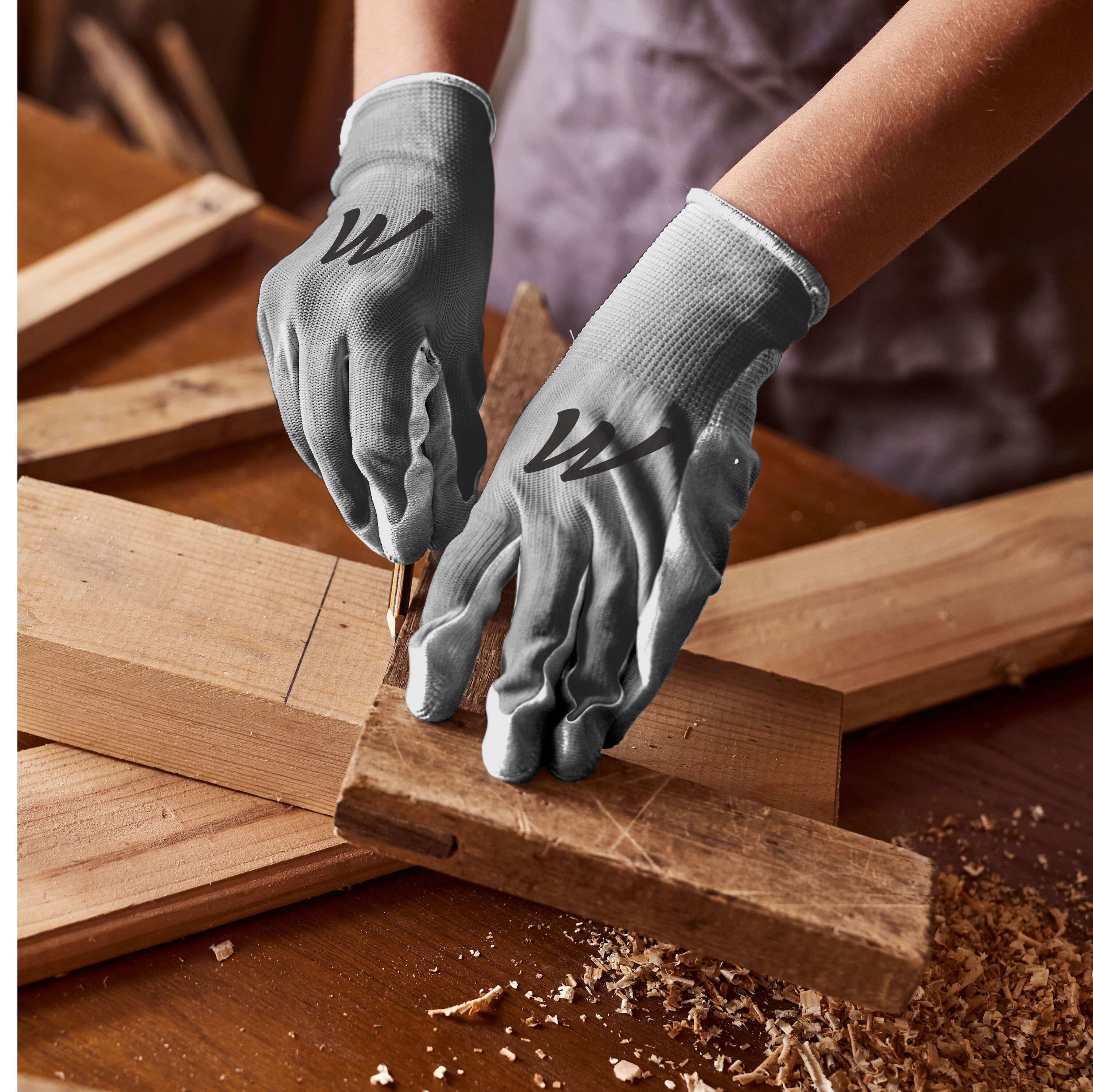 Guantes de Construcción de Nitrilo revestidos de Nitrilo para Mujer, Talla Única - Paquete de 8