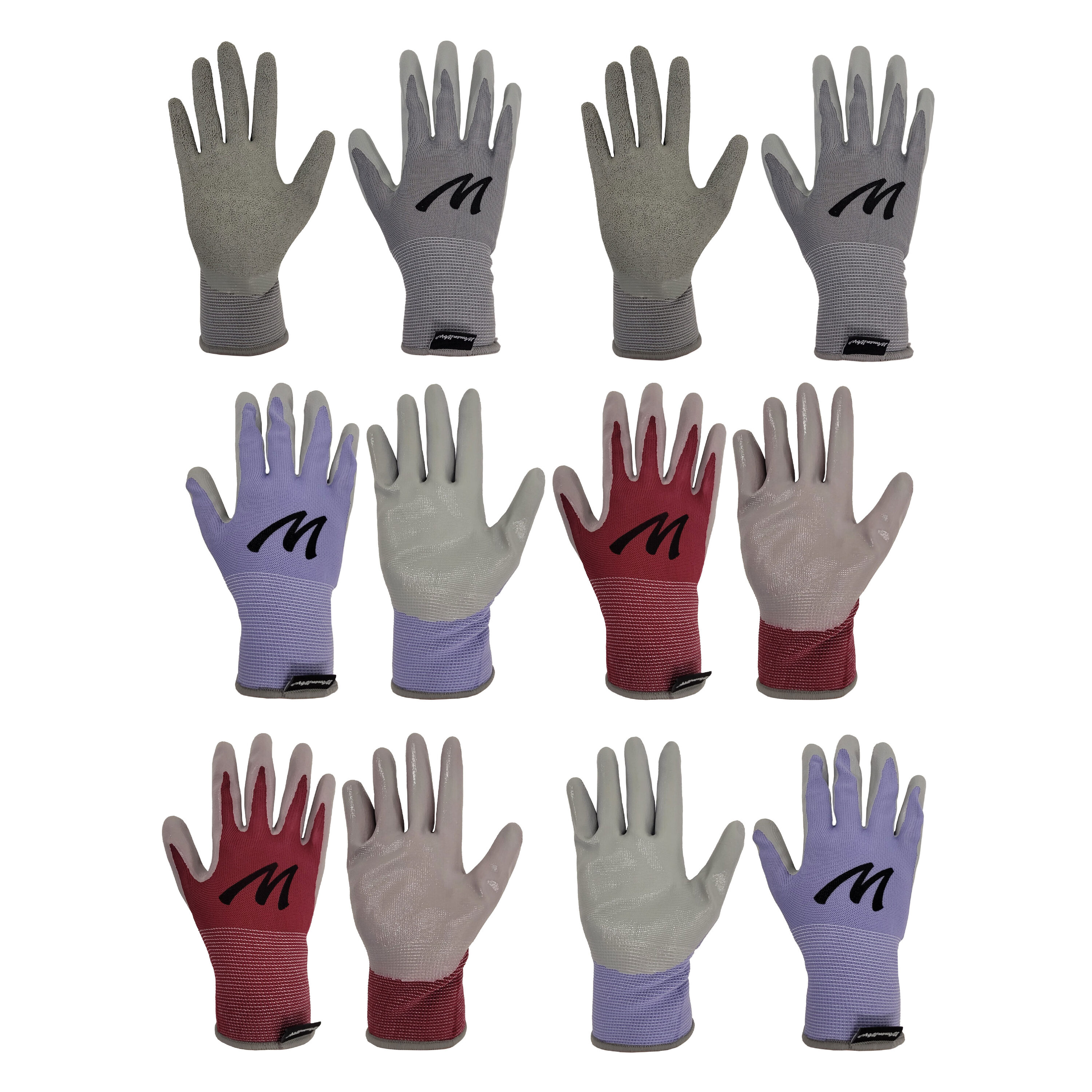 Guantes de Construcción de Nitrilo revestidos de Nitrilo para Mujer, Talla Única - Paquete de 8