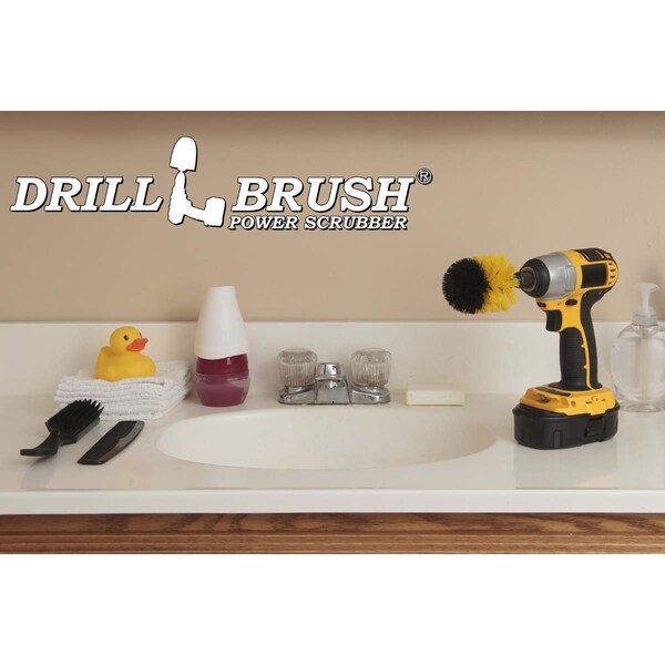Cepillo de Taladro Power Scrubber de Useful Products 5 in W 5 in L, Amarillo - MINI-DB-YB