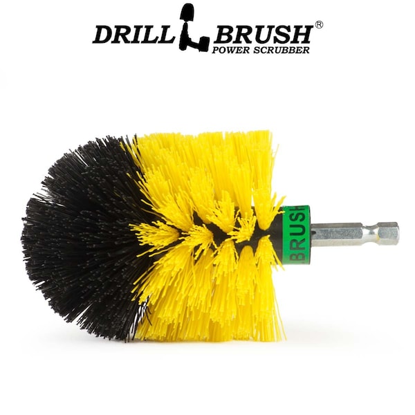 Cepillo de Taladro Power Scrubber de Useful Products 5 in W 5 in L, Amarillo - MINI-DB-YB